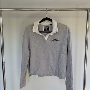 Superdry Heather Gray long sleeve Polo